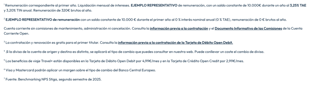 Condiciones legales de la Cuenta Remunerada de Openbank