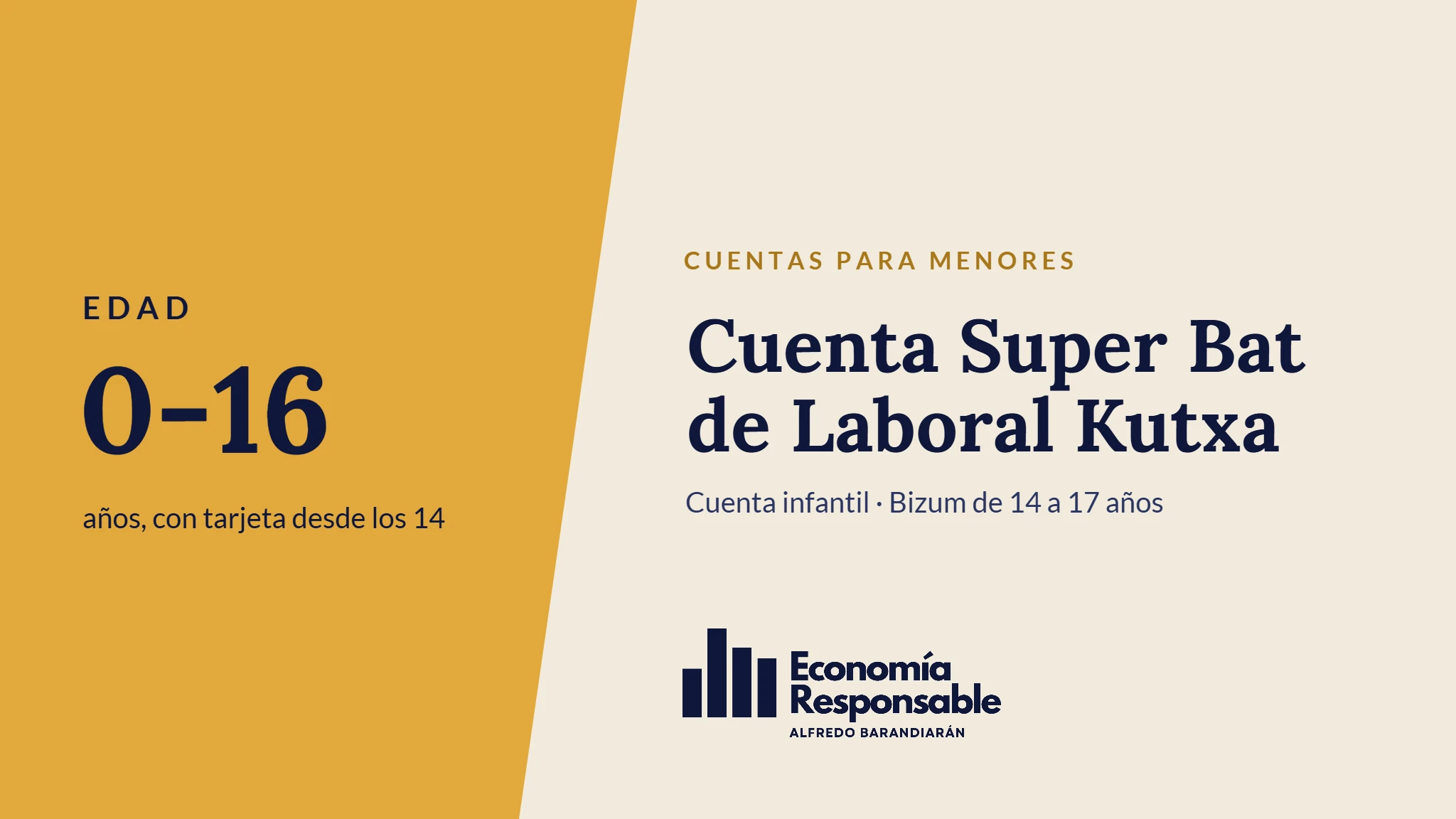 Cuenta Super Bat de Laboral Kutxa: 0-16 años, con tarjeta desde los 14. Cuenta infantil · Bizum de 14 a 17 años