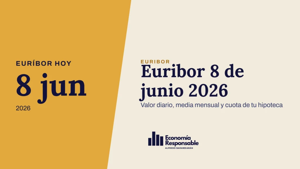 Euribor 8 de junio 2026 · Euríbor hoy 8 jun 2026 · Valor diario, media mensual y cuota de tu hipoteca