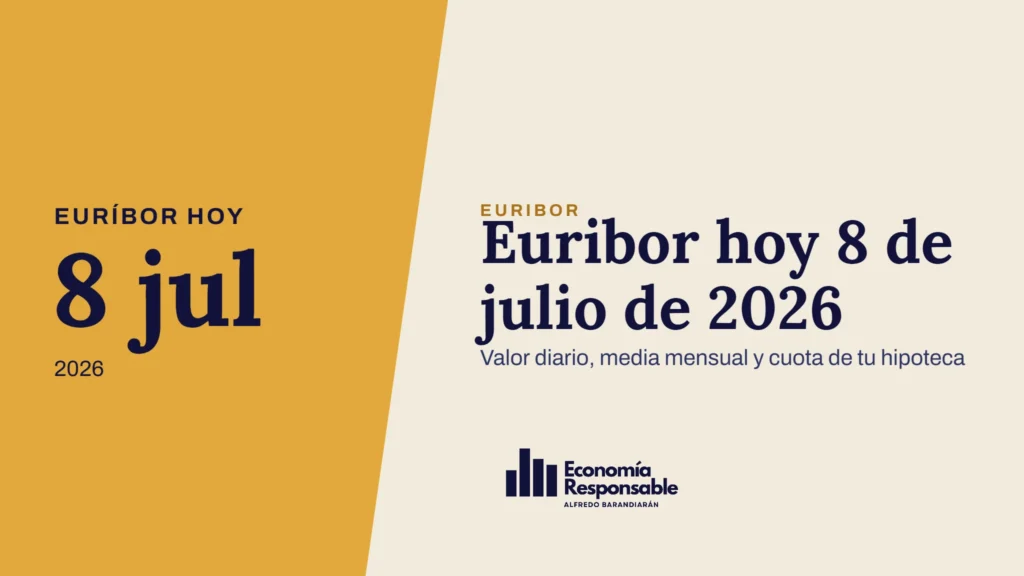 Euribor hoy 8 de julio de 2026 · Euríbor hoy 8 jul 2026 · Valor diario, media mensual y cuota de tu hipoteca