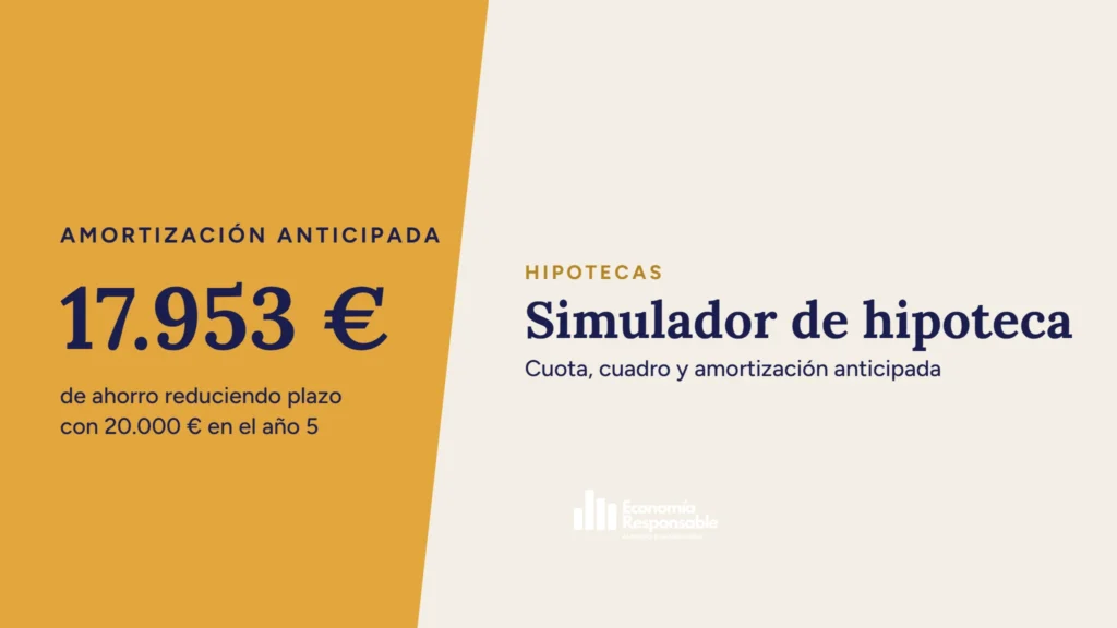 Simulador de hipoteca: cuota, cuadro de amortización y amortización anticipada