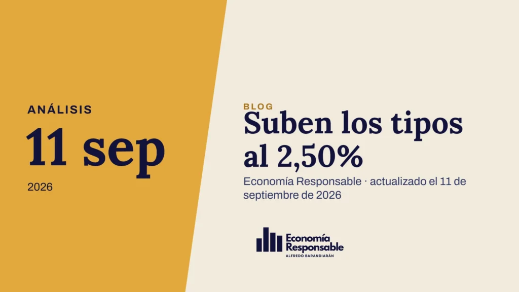 Suben los tipos al 2,50% · Análisis 11 sep 2026 · Economía Responsable · actualizado el 11 de septiembre de 2026